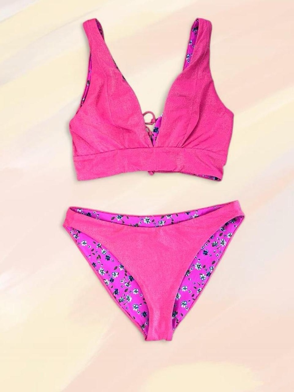 Maaji Periwinkle Paradise Reversible Bikini Set Size S/M Summer Vacation